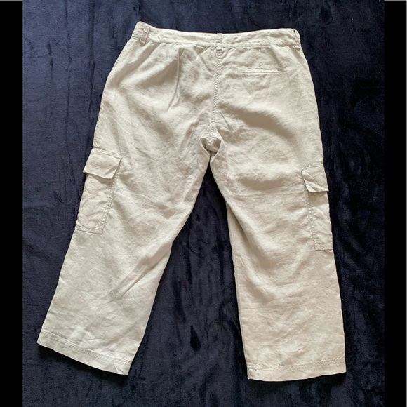 EILEEN FISHER S Organic Linen Crop Cargo Pants - Picture 4 of 6